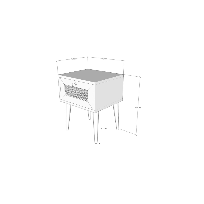 Нощно шкафче EUROMOS 50x40 cм кафяво