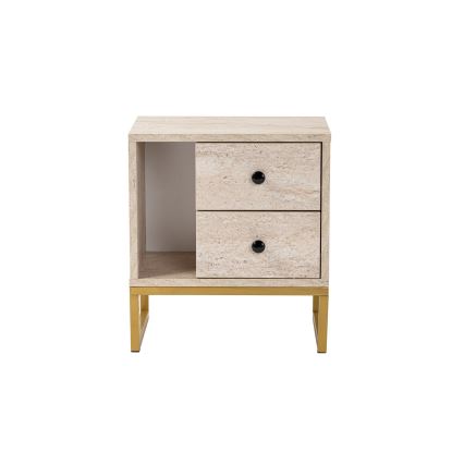 Нощно шкафче GLIMMER 50x45,2 см бежов/златист