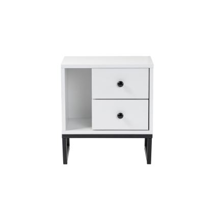 Нощно шкафче GLIMMER 50x45,2 см бял/черен