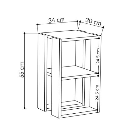 Нощно шкафче LONIE 55x30 см бяло