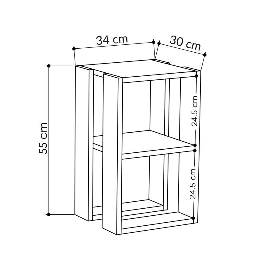 Нощно шкафче LONIE 55x30 см бяло