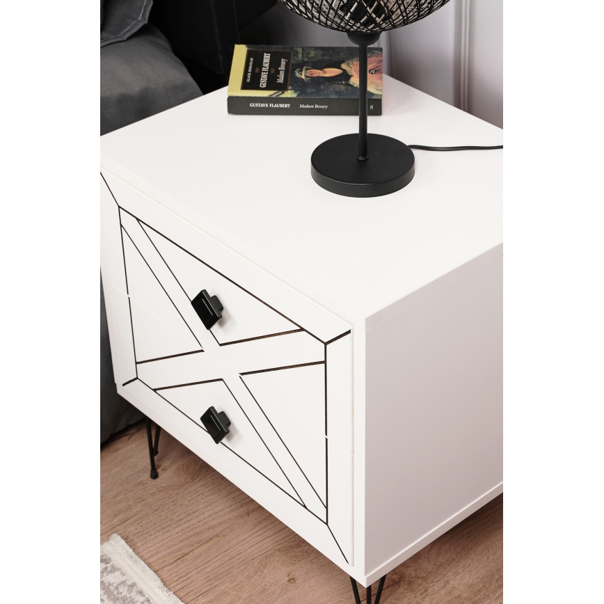 Нощно шкафче LUNA 50x55 cм бяло