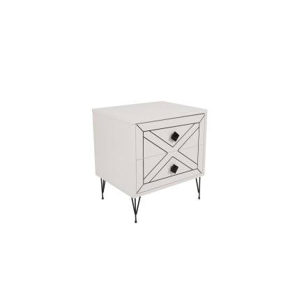 Нощно шкафче LUNA 50x55 cм бяло