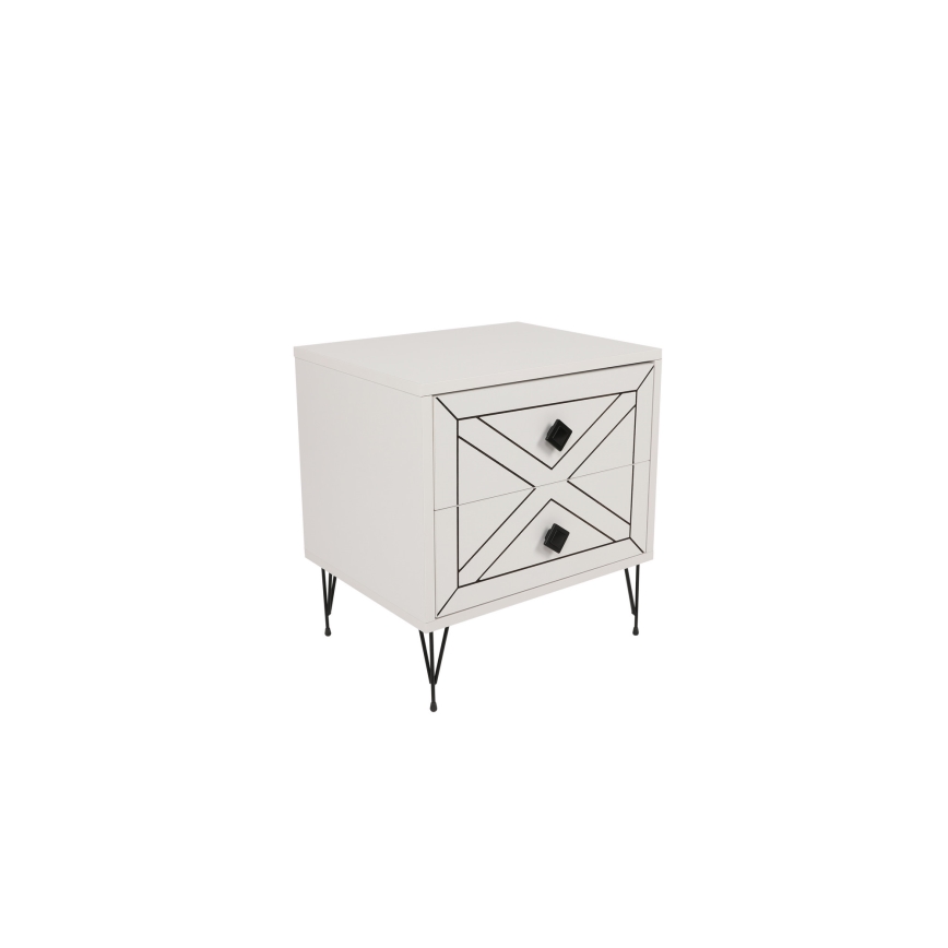 Нощно шкафче LUNA 50x55 cм бяло