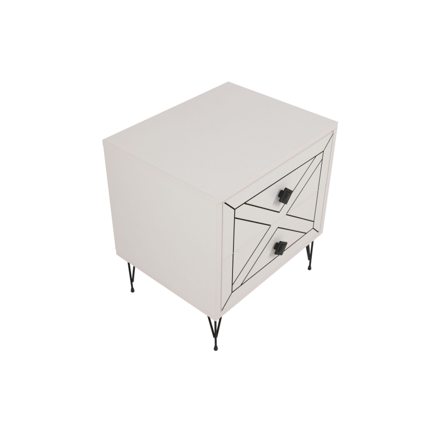 Нощно шкафче LUNA 50x55 cм бяло