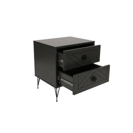 Нощно шкафче LUNA 55x50 cм антрацит/черно