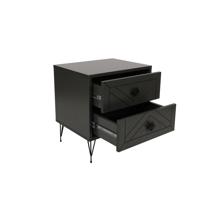 Нощно шкафче LUNA 55x50 cм антрацит/черно