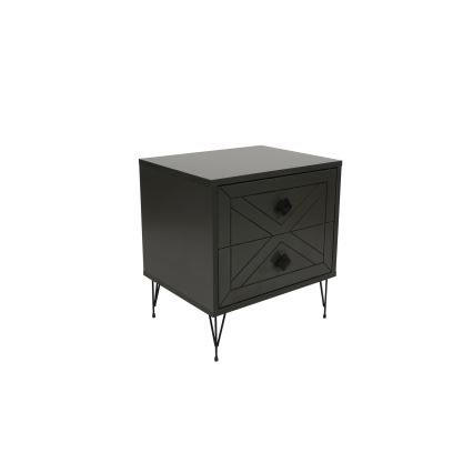 Нощно шкафче LUNA 55x50 cм антрацит/черно