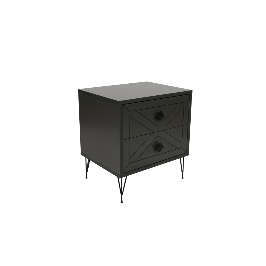 Нощно шкафче LUNA 55x50 cм антрацит/черно