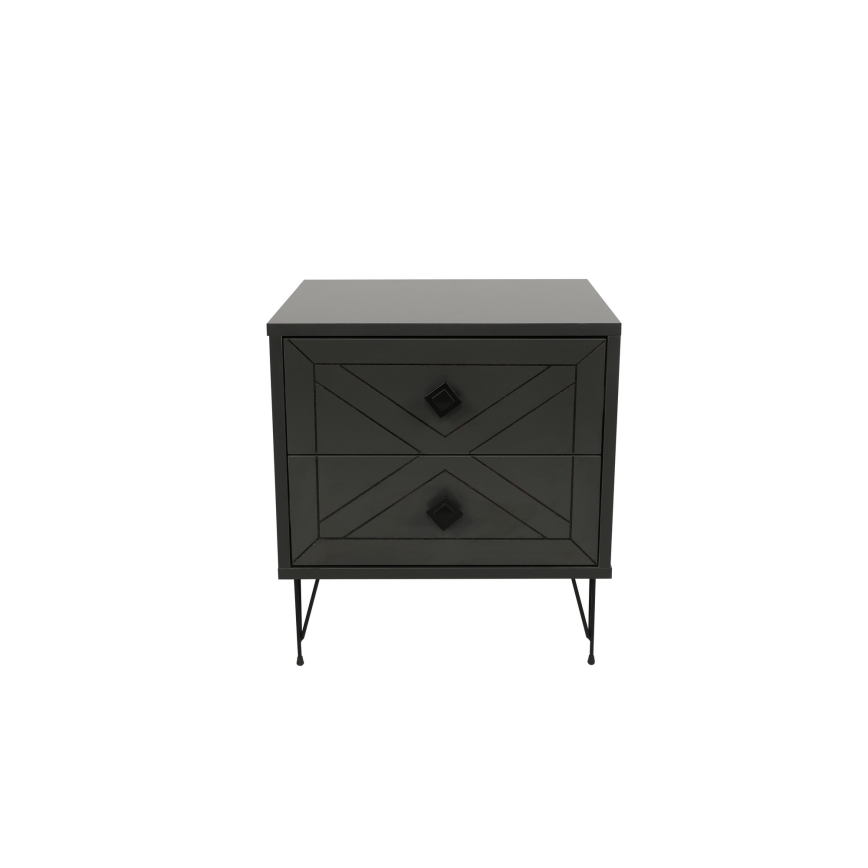 Нощно шкафче LUNA 55x50 cм антрацит/черно