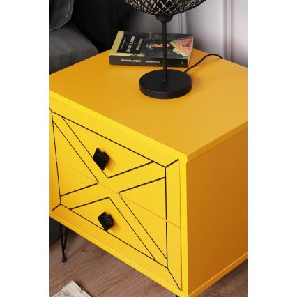 Нощно шкафче LUNA 55x50 cм жълто