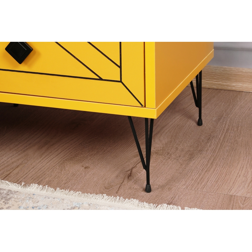 Нощно шкафче LUNA 55x50 cм жълто