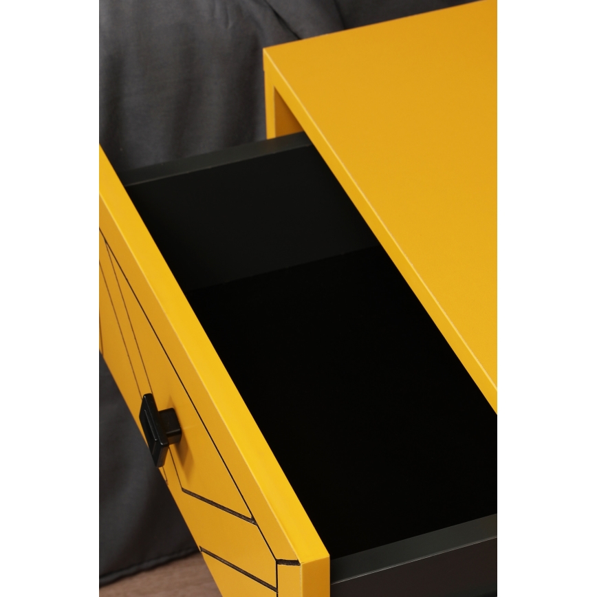 Нощно шкафче LUNA 55x50 cм жълто