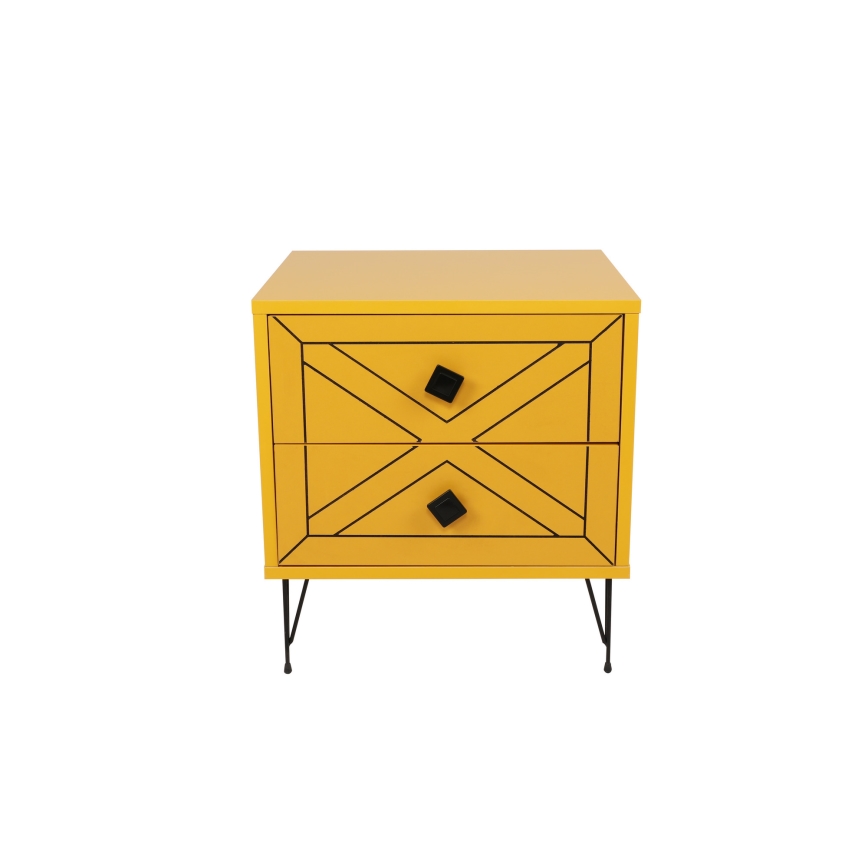 Нощно шкафче LUNA 55x50 cм жълто