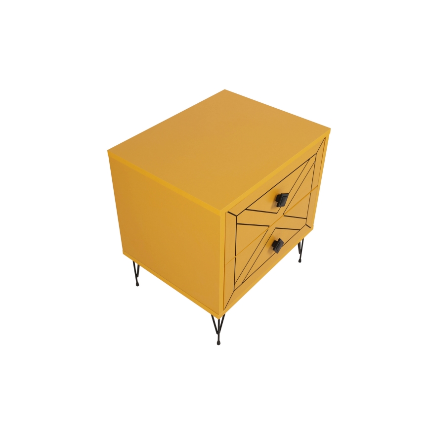 Нощно шкафче LUNA 55x50 cм жълто