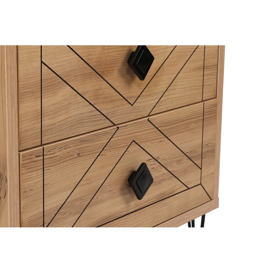 Нощно шкафче LUNA 55x50 cм кафяво/черно