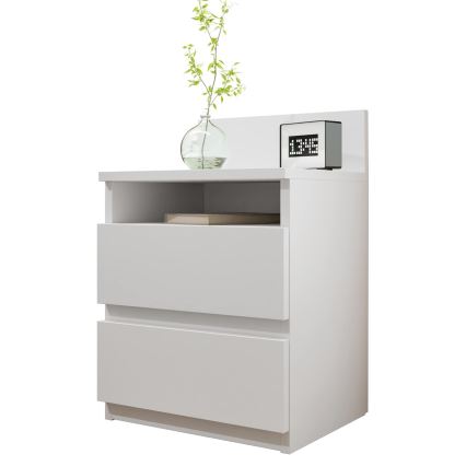 Нощно шкафче MALWA 59x40 см бял