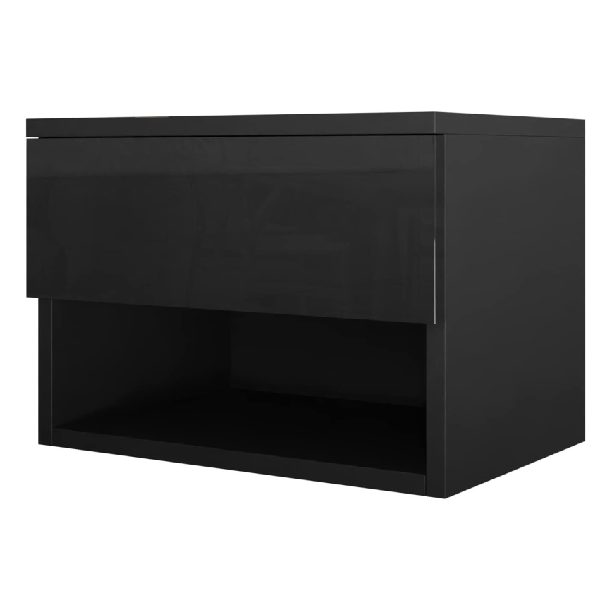 Нощно шкафче NECE 32x45 см черен