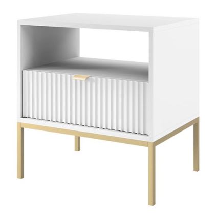 Нощно шкафче NOVA 56x54 см бял/златист