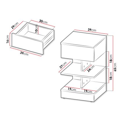 Нощно шкафче OBENITA 65x39 см бял