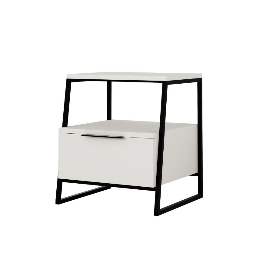 Нощно шкафче PAL 50x45 cм бяло/черно