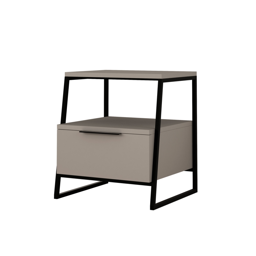 Нощно шкафче PAL 50x45 cм черно/сиво