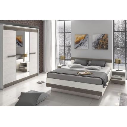 Нощно шкафче SARPA 45x46 см бял/кафяв