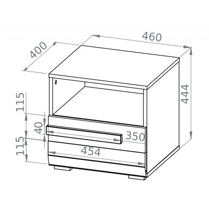 Нощно шкафче SARPA 45x46 см бял/кафяв