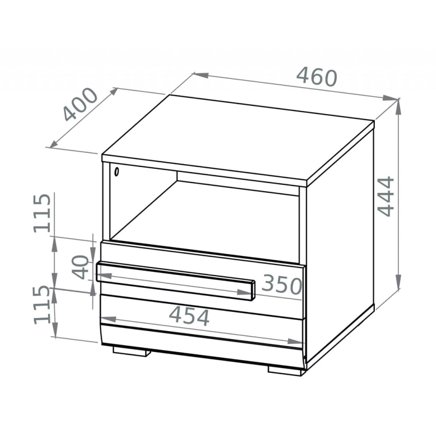 Нощно шкафче SARPA 45x46 см бял/кафяв