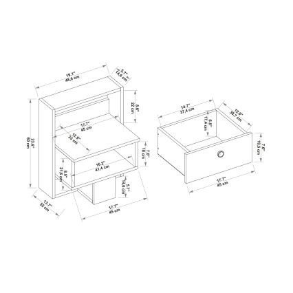 Нощно шкафче SNEKER 60x48,6 см бежов/бор атлантик