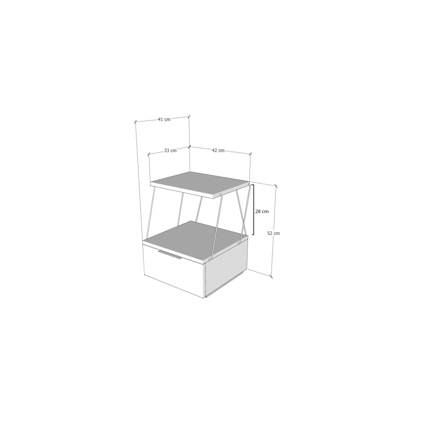 Нощно шкафче TEKOBA 52x42 cм бяло