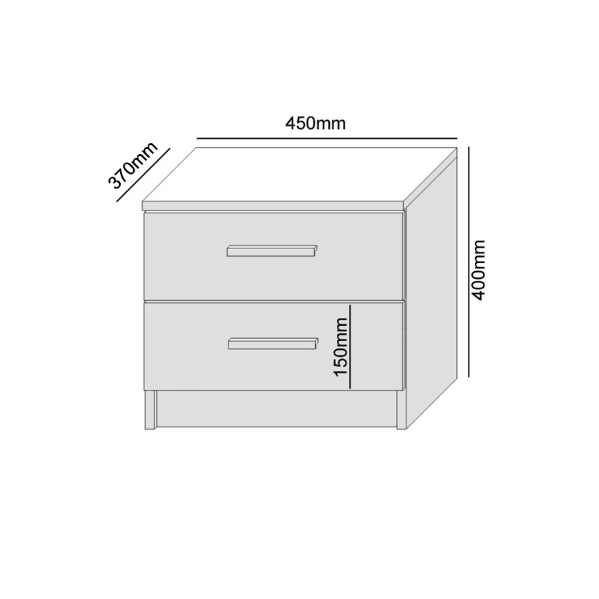 Нощно шкафче TOD бяло/дъб артзан