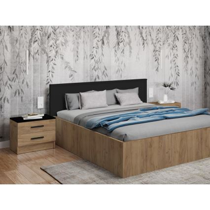 Нощно шкафче TOD дъб крафт/черно