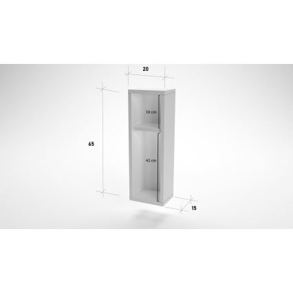 Нощно шкафче TURRA 65x20 cм бяло
