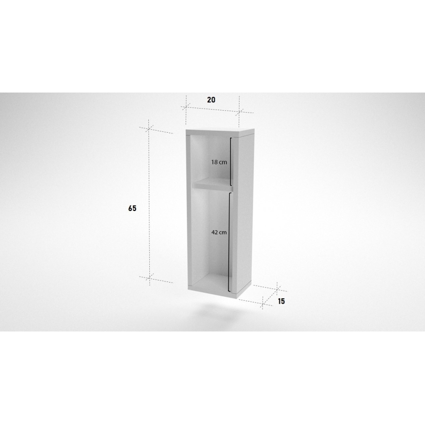 Нощно шкафче TURRA 65x20 cм бяло