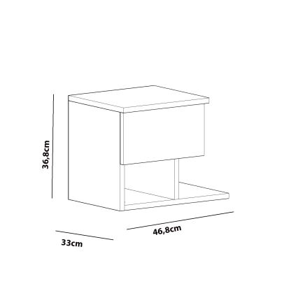 Нощно шкафче YASSO 36,8x46,8 cм бяло