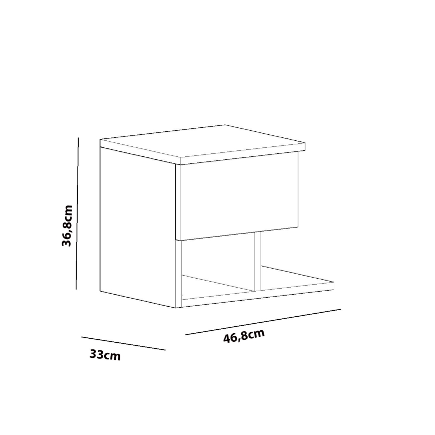 Нощно шкафче YASSO 36,8x46,8 cм бяло
