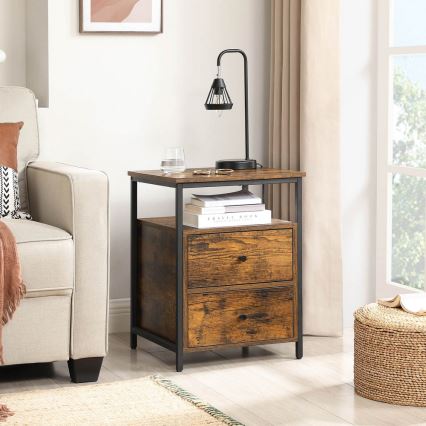 Нощно шкафче ARIN кафяво/черно