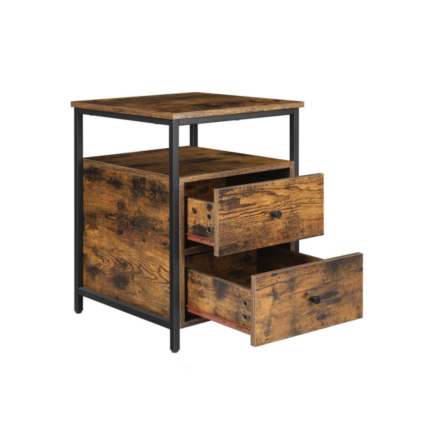 Нощно шкафче ARIN кафяво/черно