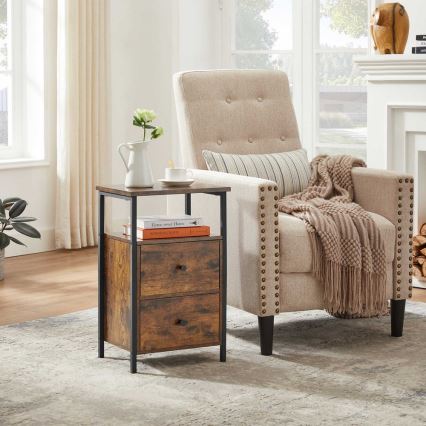 Нощно шкафче ARIN кафяво/черно