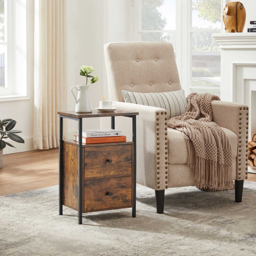 Нощно шкафче ARIN кафяво/черно