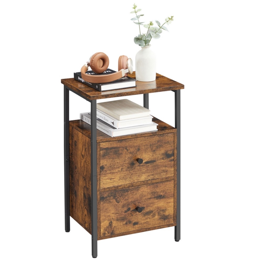 Нощно шкафче ARIN кафяво/черно