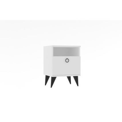 Нощно шкафче BARLO 50x40 cм бяло