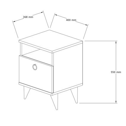 Нощно шкафче BARLO 50x40 cм кафяво
