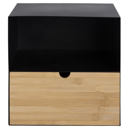 Нощно шкафче с възможност за монтаж на стена BEKIM черно/бамбук
