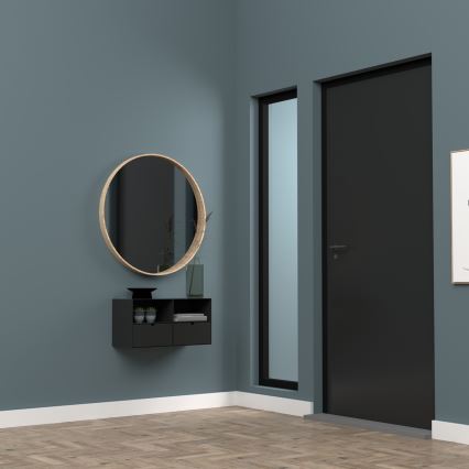 Нощно шкафче BEKIM за стенен монтаж, черно