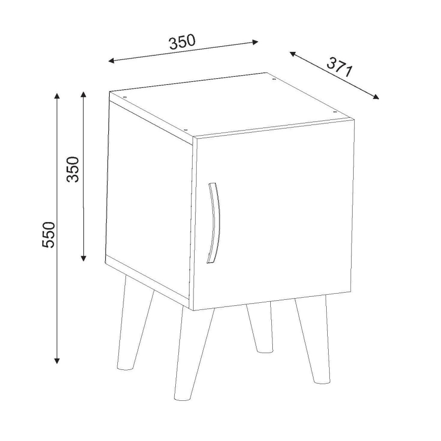 Нощно шкафче BELLINI 55x35 cм бяло/кафяво
