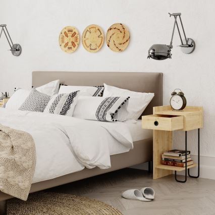 Нощно шкафче CACTUS 60x29,5 cм бежово/черно