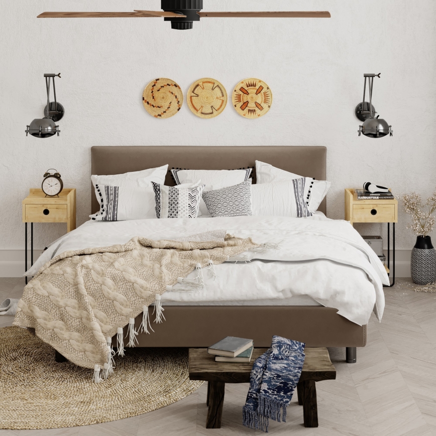 Нощно шкафче CACTUS 60x29,5 cм бежово/черно