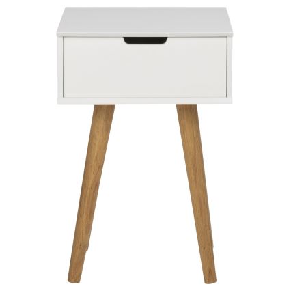 Нощно шкафче CARLY дъб/бяло